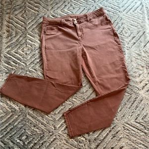 Dusty peach pink straight leg skinny jeans women XL jegging skinnies 16-18